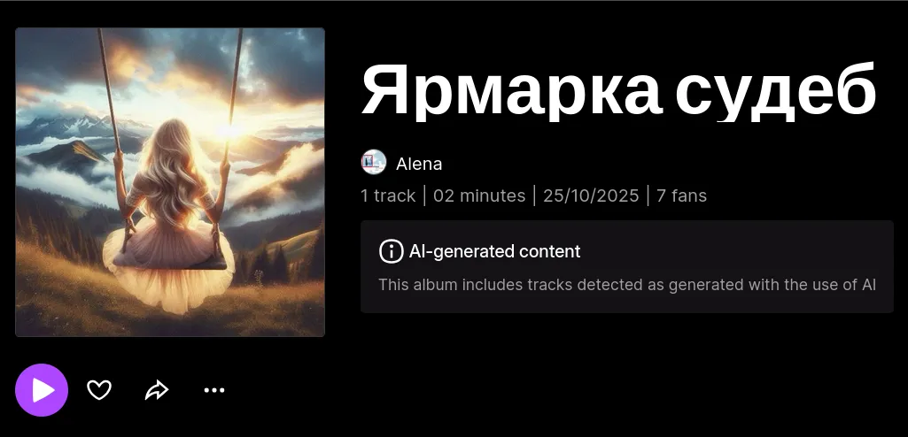 Пример маркировки в Deezer